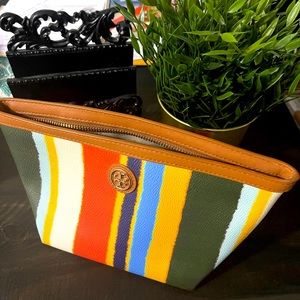 Tory Burch cosmetic pouch striped